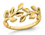 14K Yellow Gold Polished Vine Leaf Ring